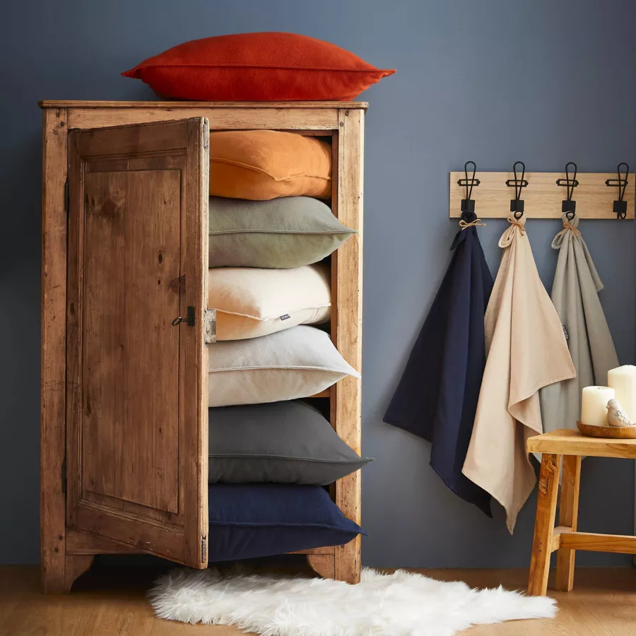 Housse de couette flanelle de coton (200 x 200 cm) Nina Bleu nuit