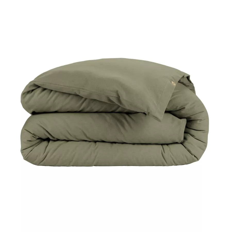Housse de couette flanelle de coton (280 x 240 cm) Nina Vert romarin