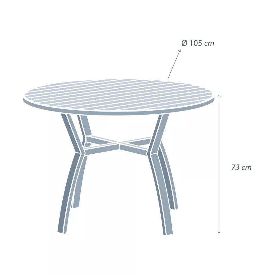 Mesa de jardín redonda Aluminio Murano (D105 cm) - Blanco 4