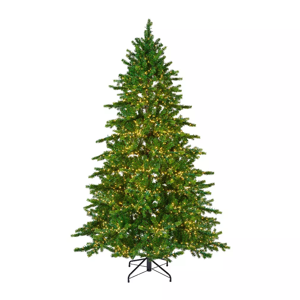 Ãrbol de Navidad artificial luminoso 4000 LED (H210 cm) Caucasia Nordmann Verde abeto