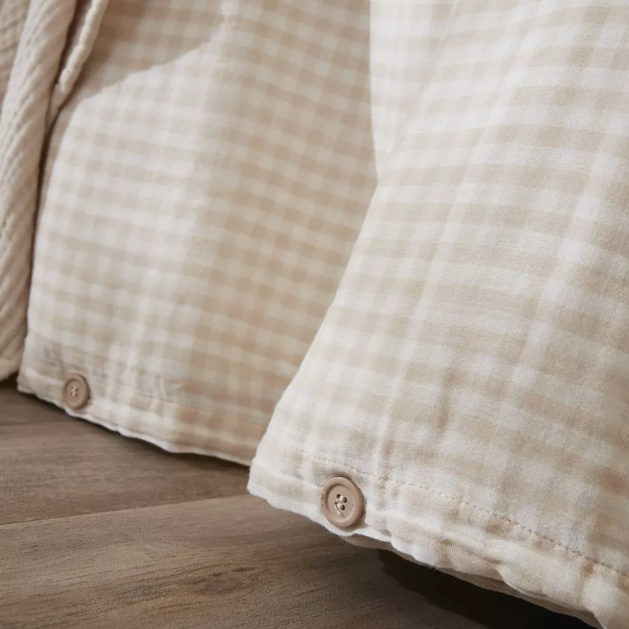 Housse de couette gaze de coton (200 x 200 cm) Vickie Beige