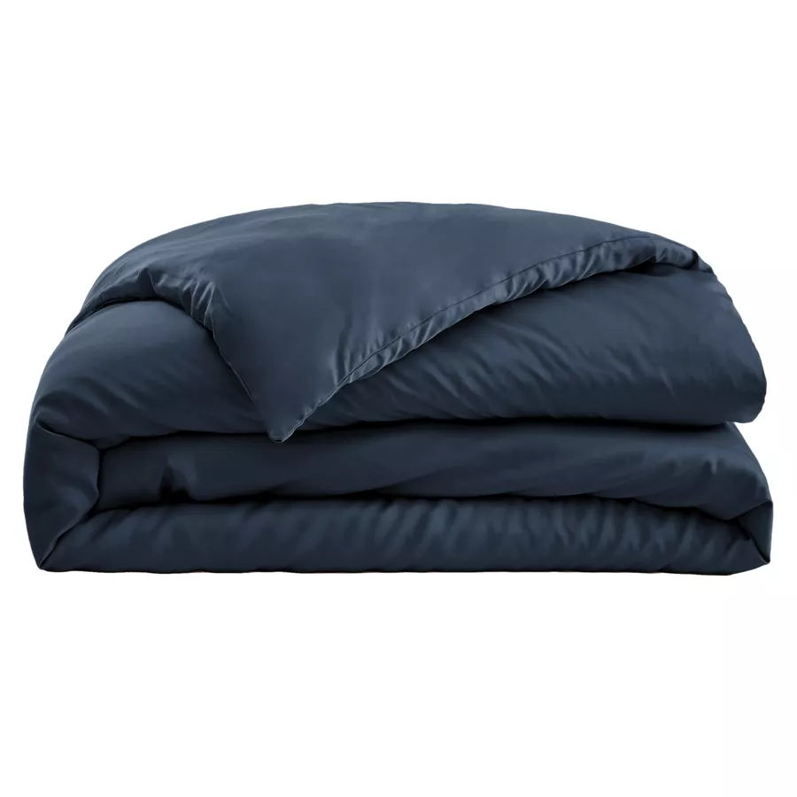 Housse de couette satin de bambou (240 x 220 cm) Salomé Bleu nuit