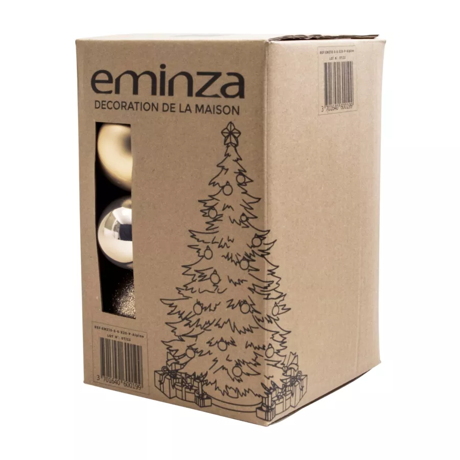 20er Set Weihnachtskugeln New Alpine Mix Perlweiß