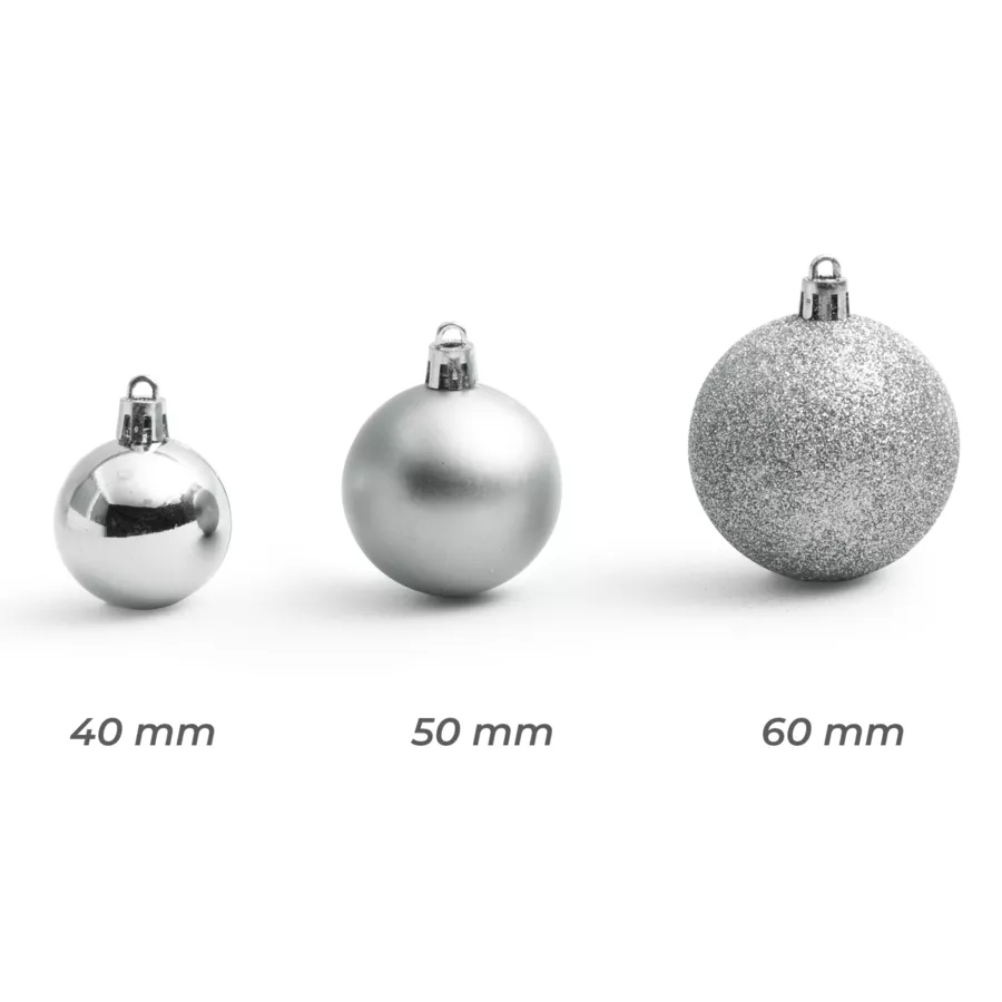 Lot de 30 boules de Noël assorties New Alpine Argent 4