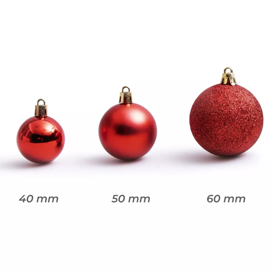 Lot de 30 boules de Noël assorties New Alpine Rouge 4