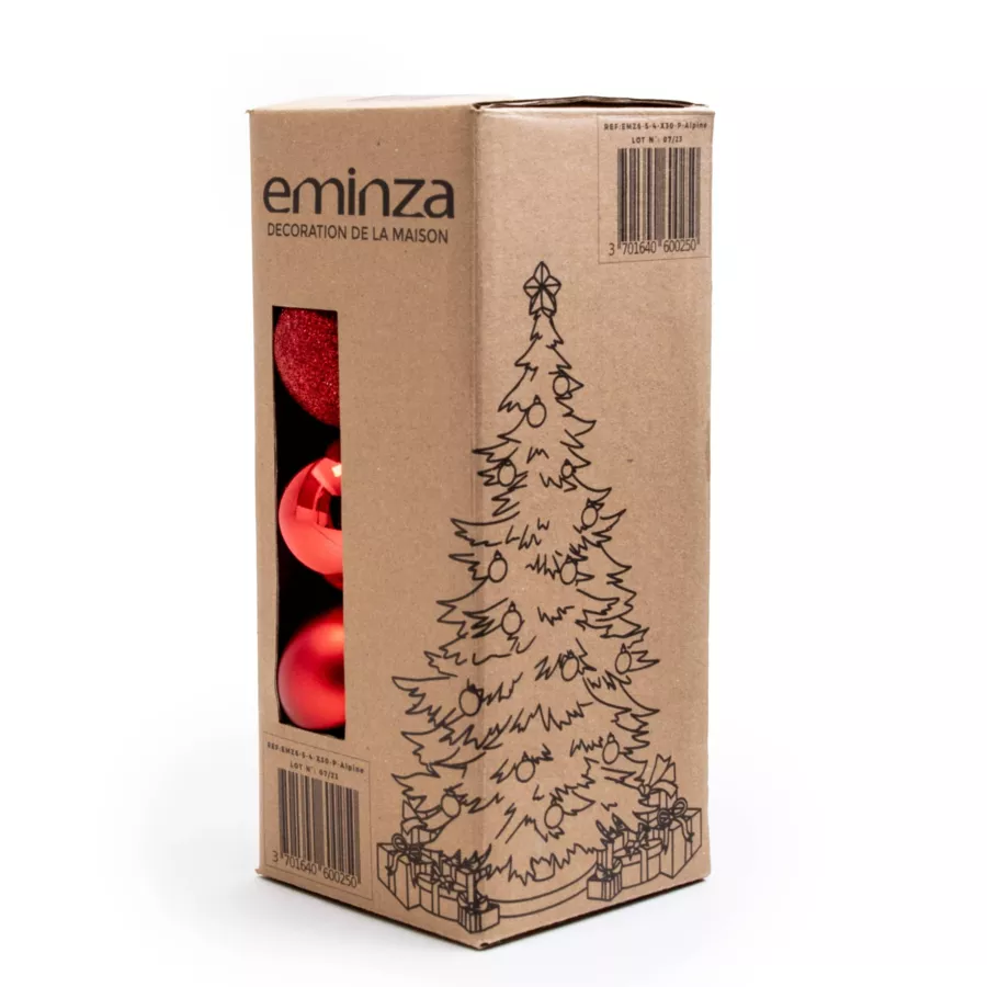 Lot de 30 boules de Noël assorties New Alpine Rouge 5