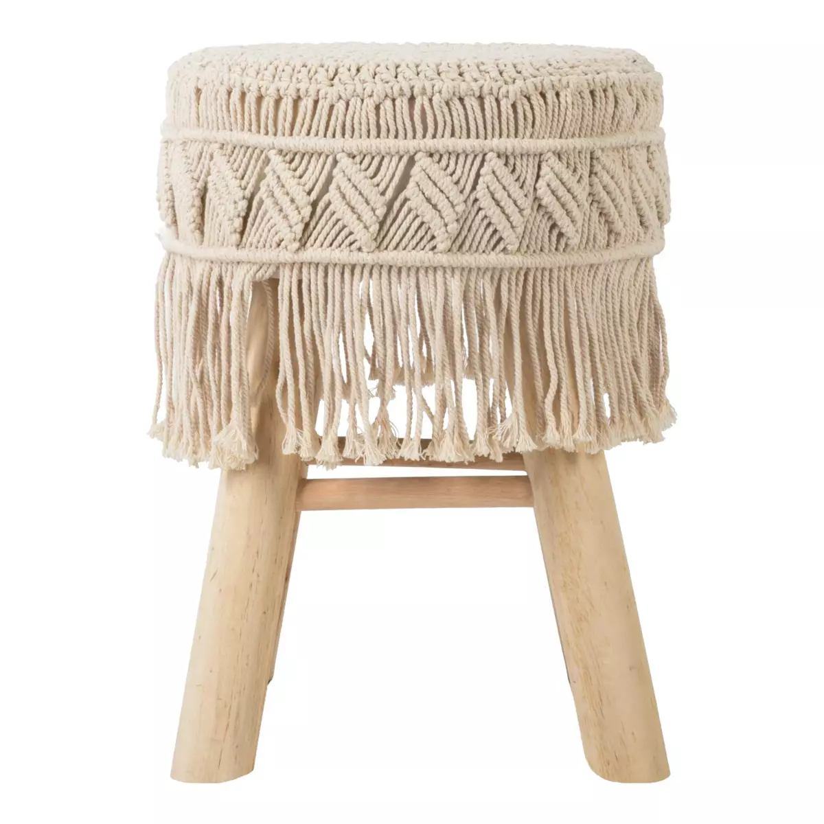 Set van 2 krukjes Macrame Eté Beige 4