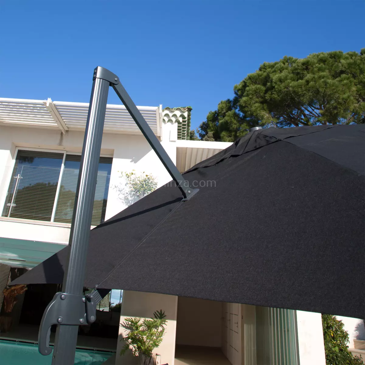Rechteckiger Ampelschirm Bahia (L400 x B300 cm) - Anthrazitgrau 3