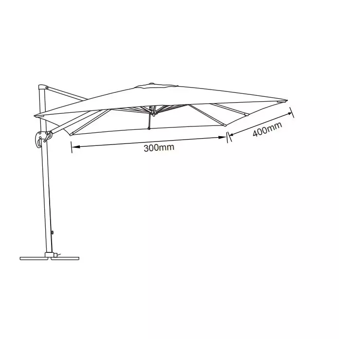 Rechteckiger Ampelschirm Bahia (L400 x B300 cm) - Anthrazitgrau 6