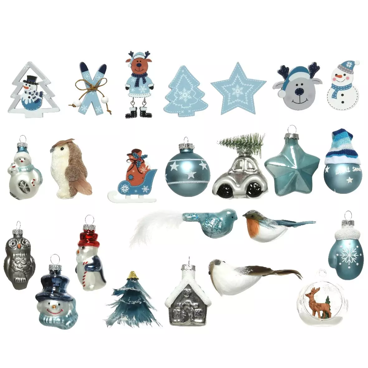 Calendrier de l'Avent décorations incluses Bleu 2