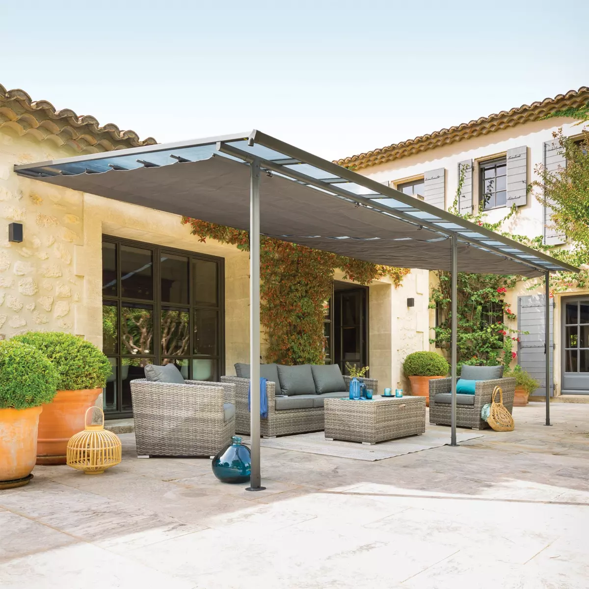 Doek voor tuinpaviljoen Belize (3,5 x 6 m) - Leigrijs 1