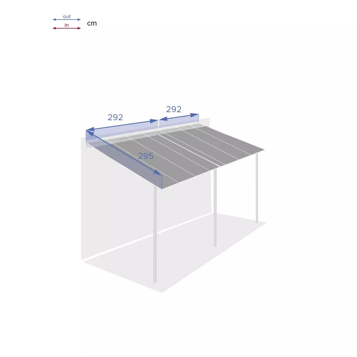 Doek voor tuinpaviljoen Belize (3,5 x 6 m) - Leigrijs 3