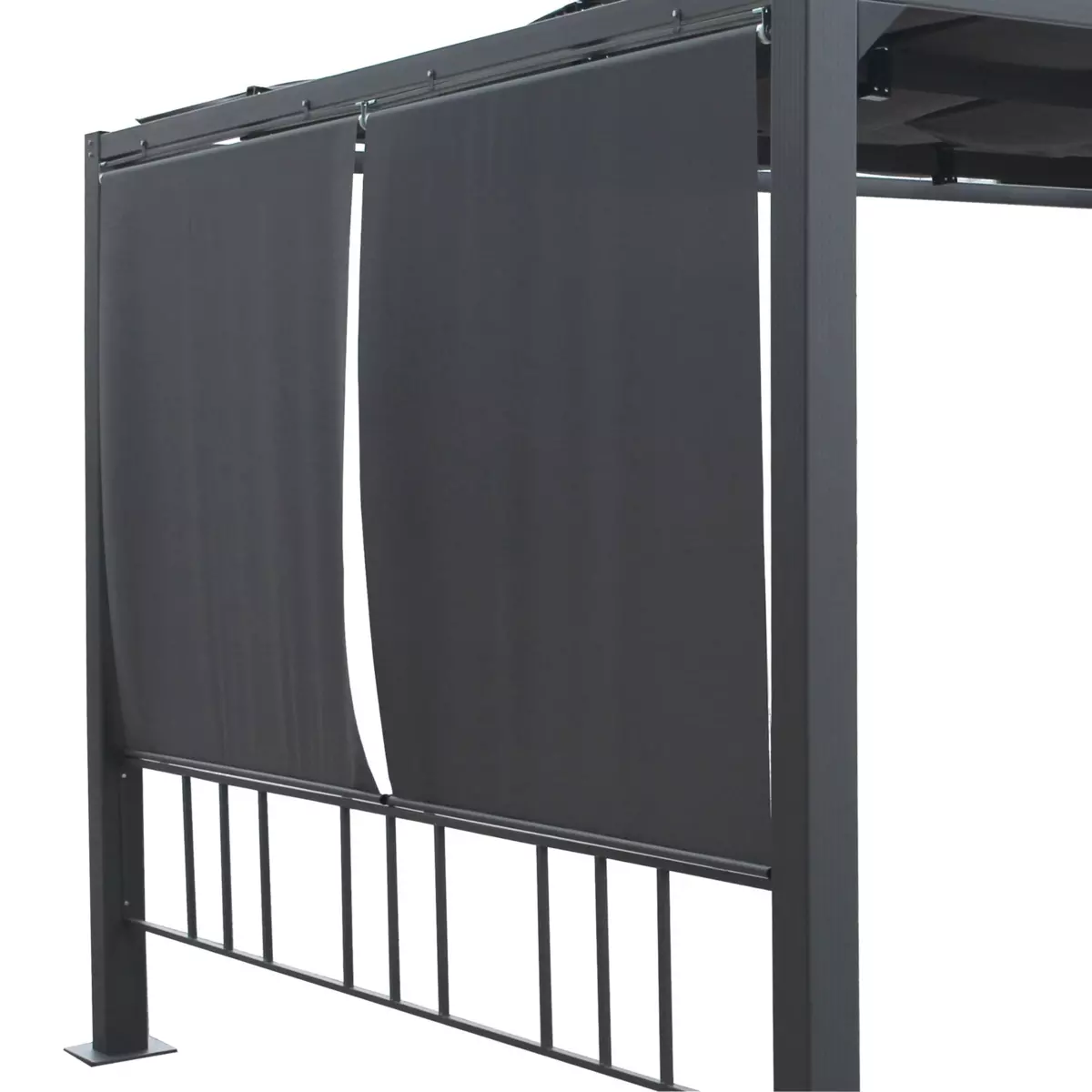 4er Set Seitenrollos für Pavillon Moai (3 x 4 m) - Schiefergrau 1
