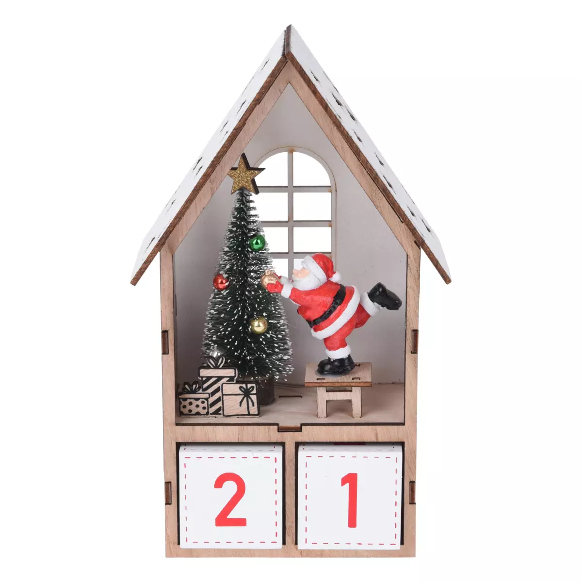 Calendrier de l'Avent lumineux Maison Grise 1