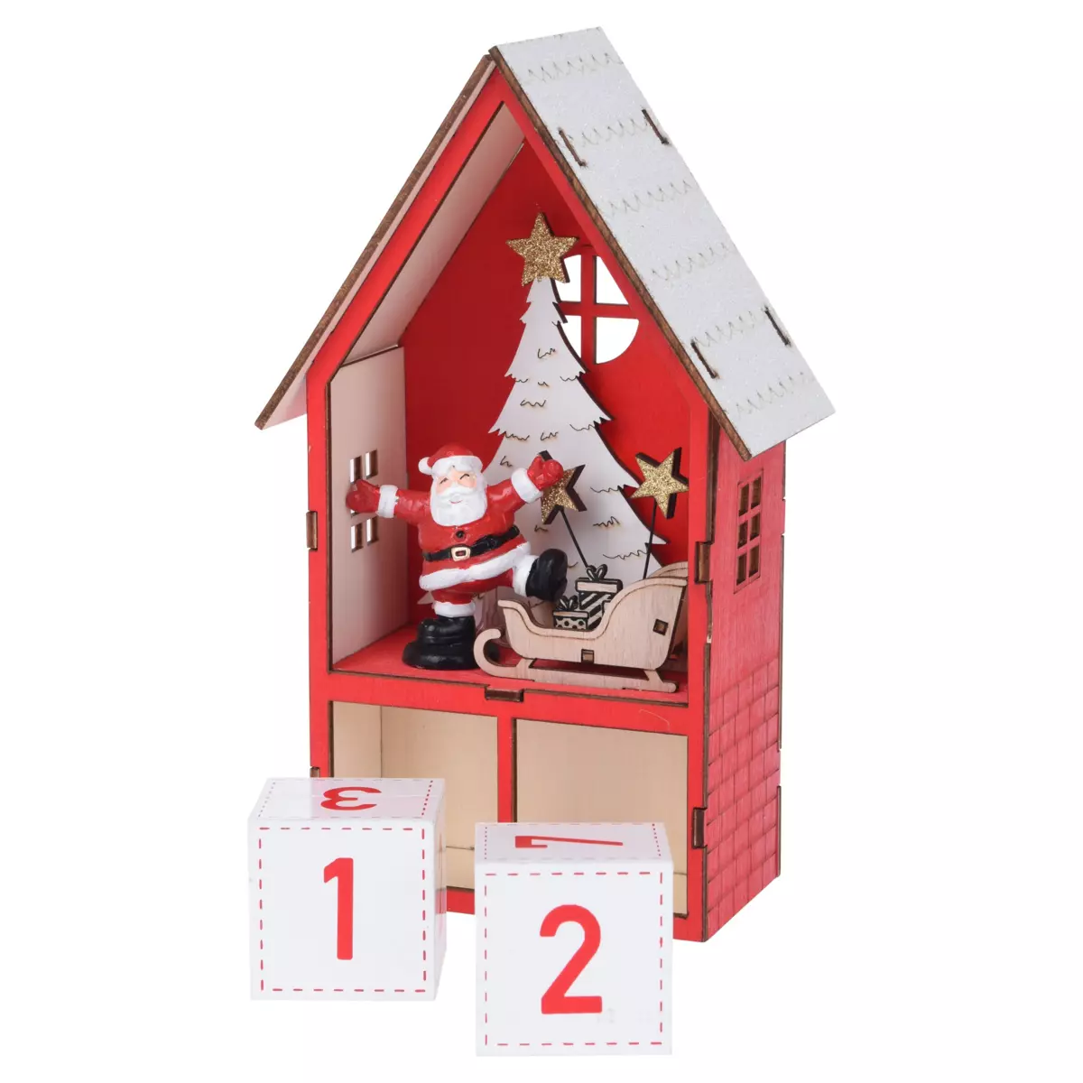 Calendario dell'Avvento luminoso Casatta Rosso