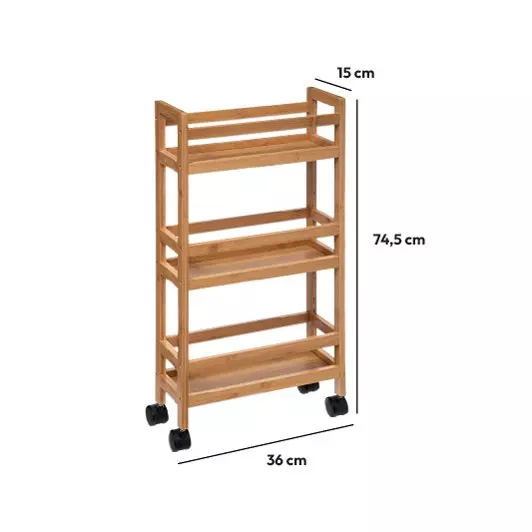 Scaffale 3 ripiani bambù Pia Marrone 5