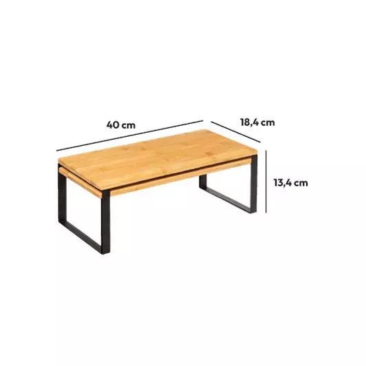 Lote de 2 estantes gigognes Black en bambú Negro 6