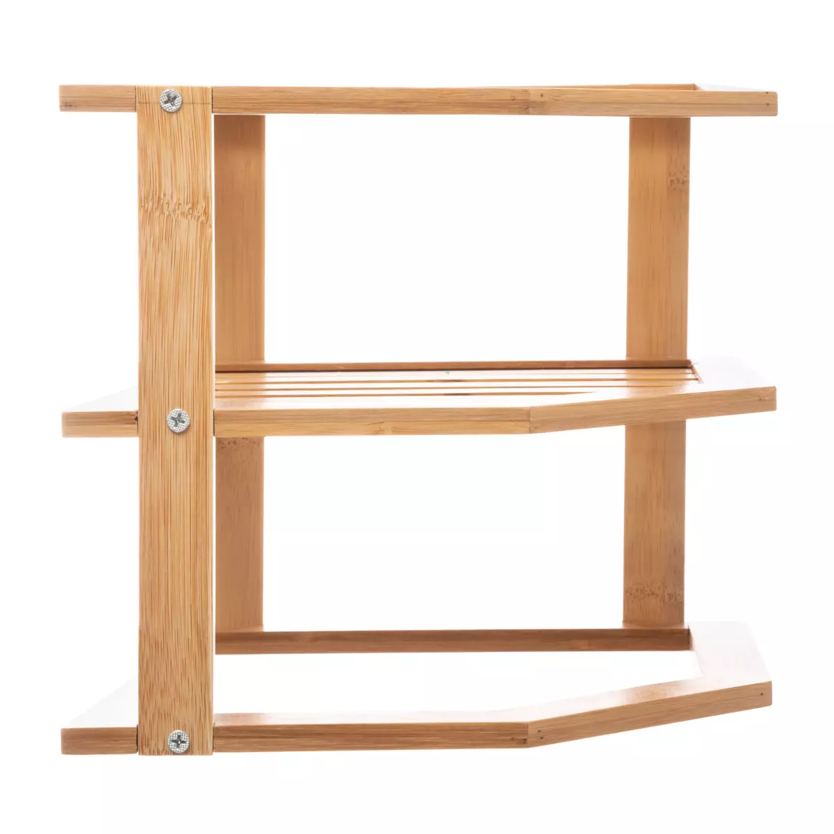 Eckregal aus Bambus Naturfarben 3