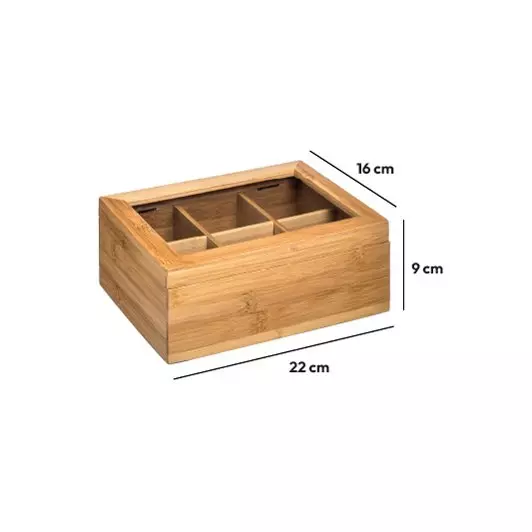 Caja de té de bambú Siao Natural marrón 6