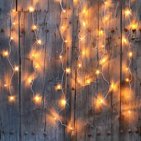 Lichtervorhang koppelbar H2 m Warmweiß 96 LEDs 1