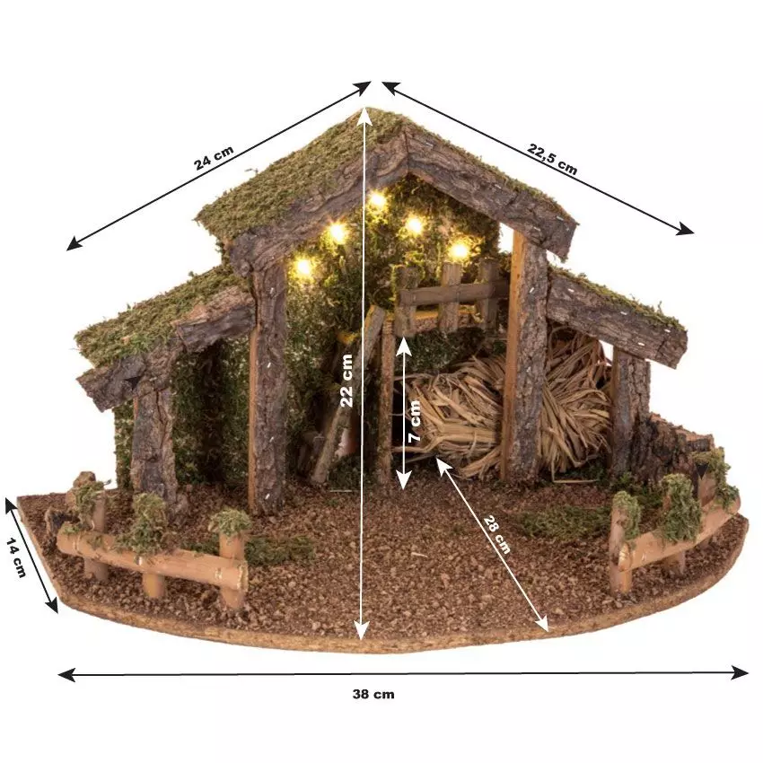 Lege verlichte Kerststal Saint-Grégoire 3