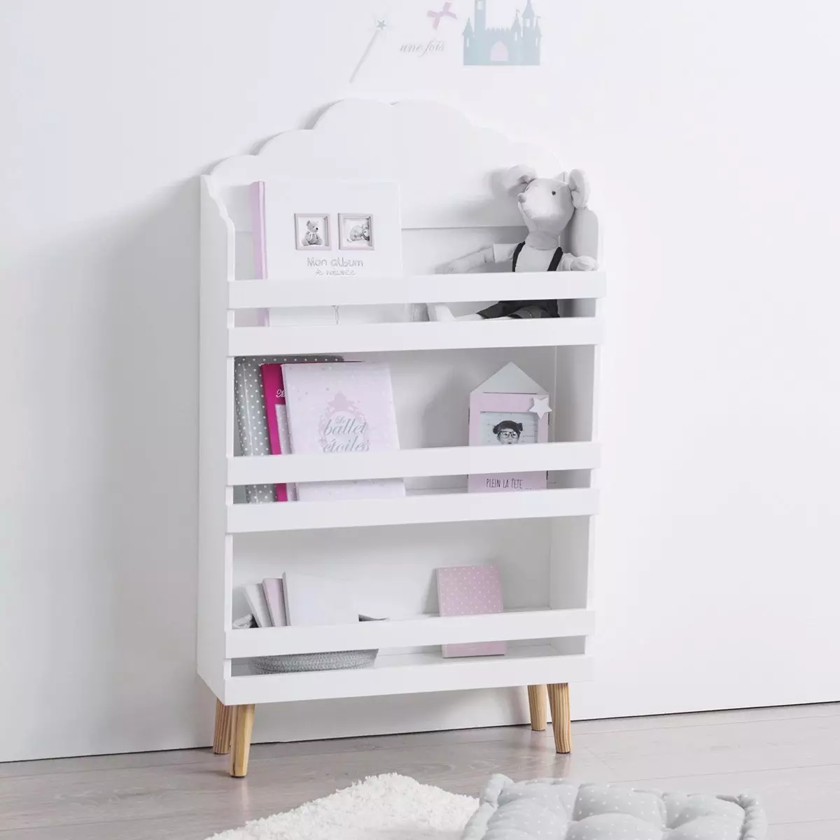 Combinatie Erik met bureau en boekenkast-wit - Klassiek Vipack