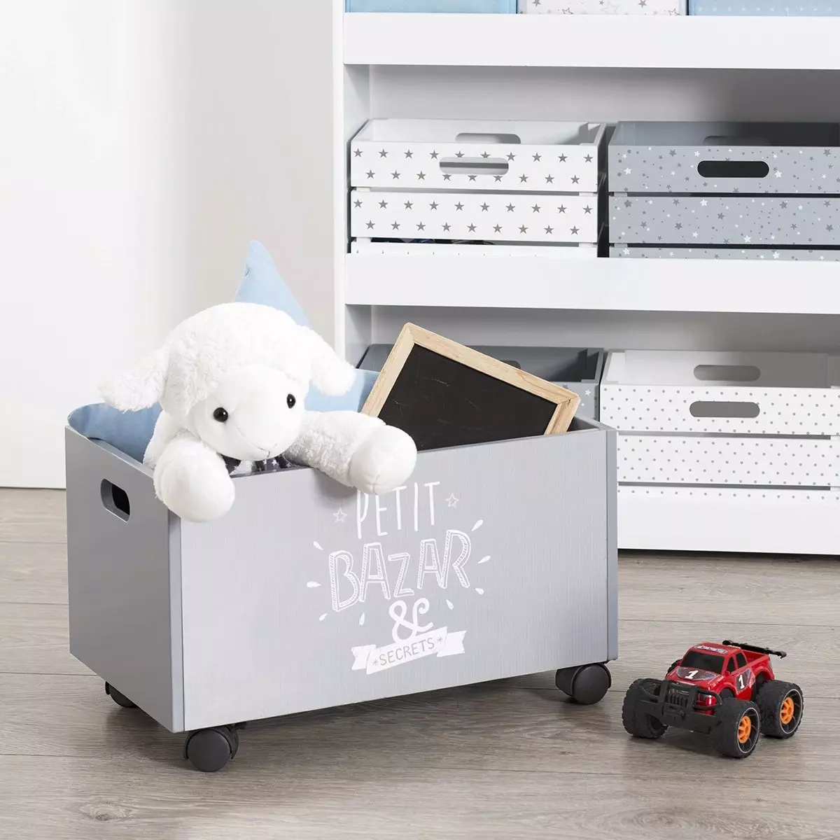 Coffre à jouets enfant Oxo Gris 1