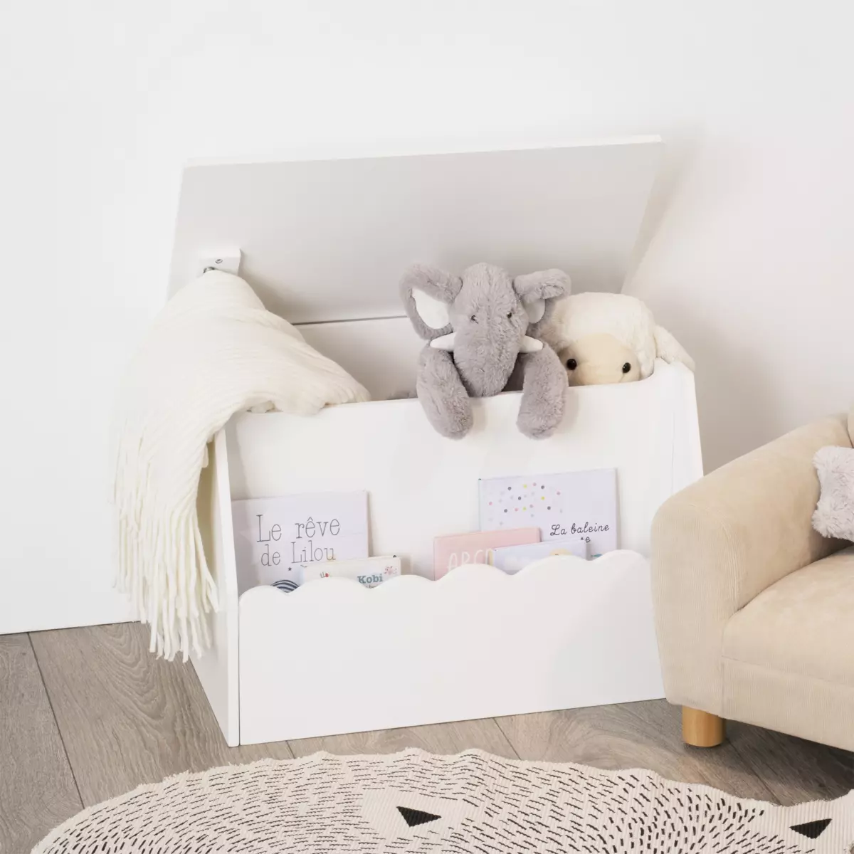 Coffre enfant Evan Blanc 1