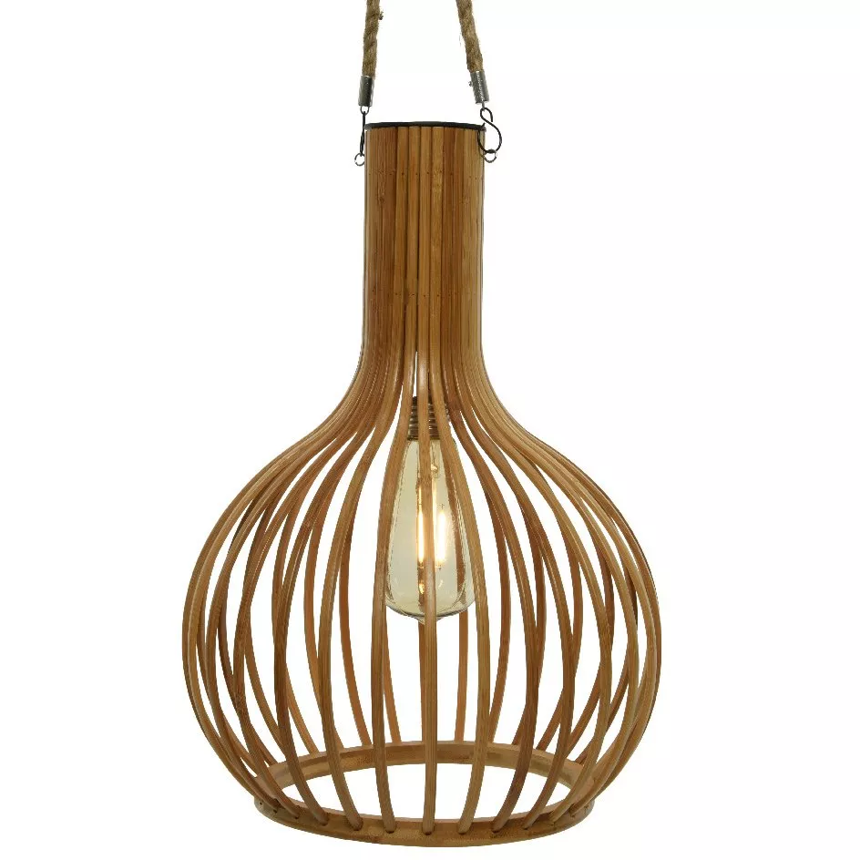 Solar Hngeleuchte LED Bambou - Naturfarben/Warmwei - Gartendeko, Mbel &  Accessoires - Eminza