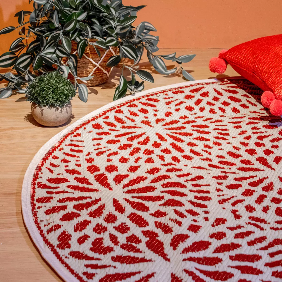 Tapis d'extérieur (D150 cm) Stessy Rouge 1