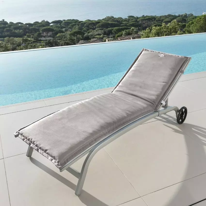 Coussin de transat déhoussable (L190 cm) Korai  Taupe 1