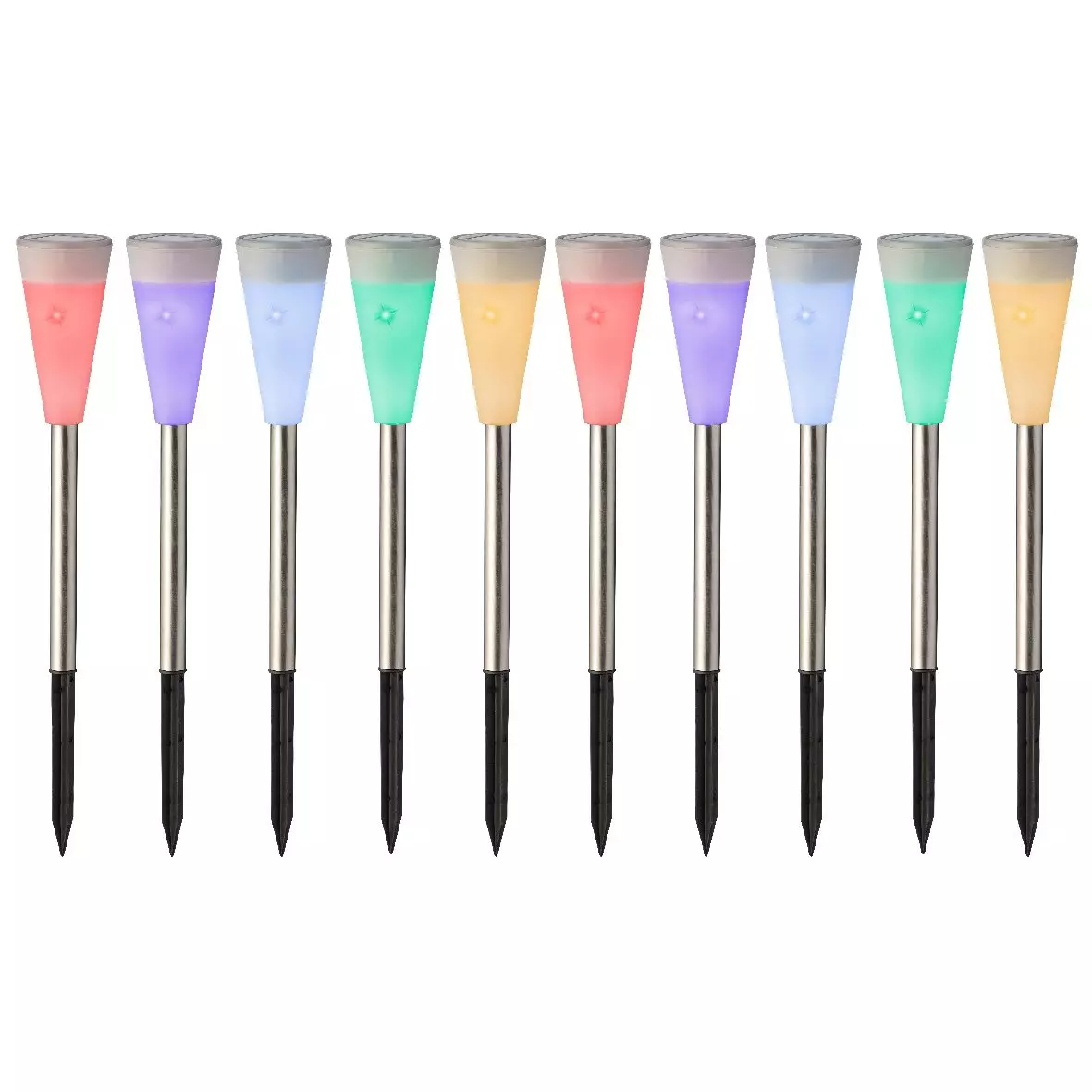Set di 10 paletti solari da giardino Marly - Multicolore 4