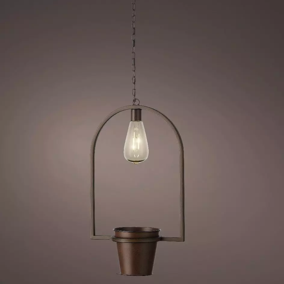 Übertopf mit LED Melya Braun 1