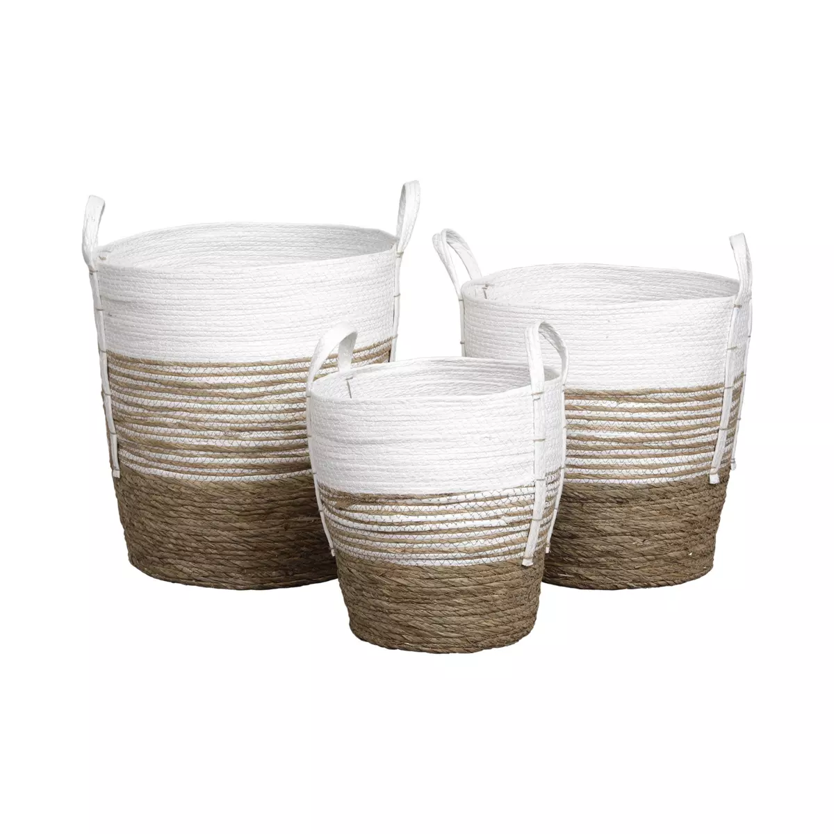 3er Set Wäschekörbe Seo Weiß 1