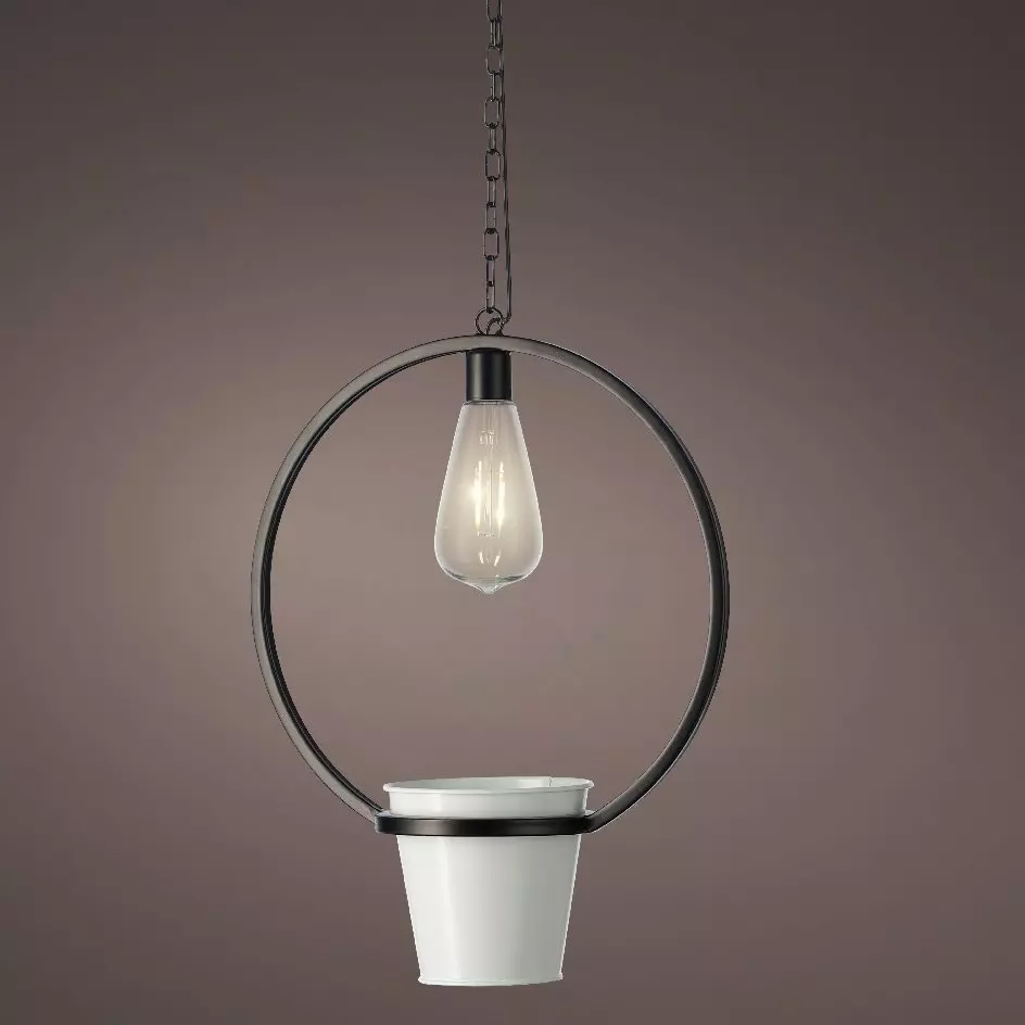 Übertopf mit LED Jiny Weiß 1