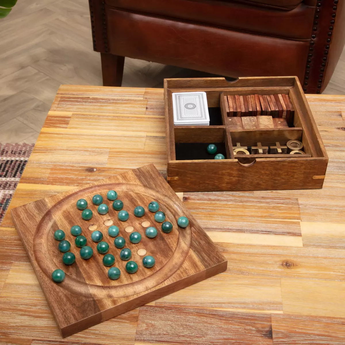 Caja de juego solitario mangostán Beige