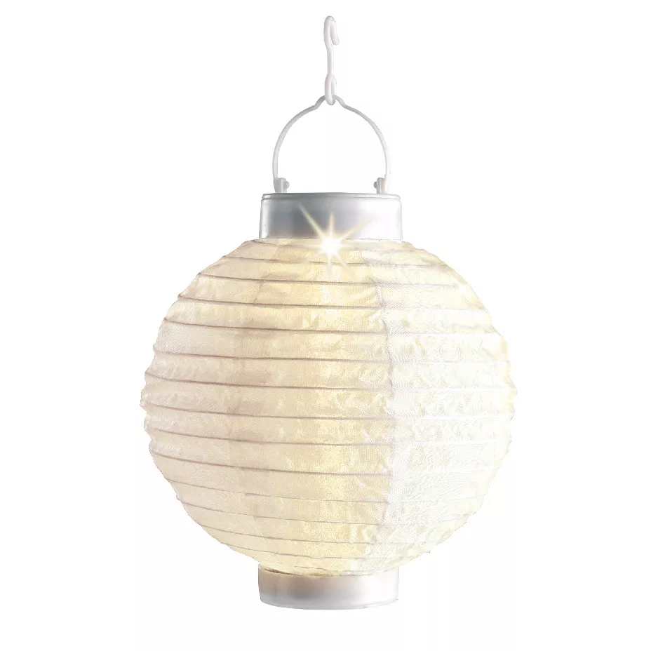 Lanterne chinoise solaire (D20 cm) Papier - Blanc chaud