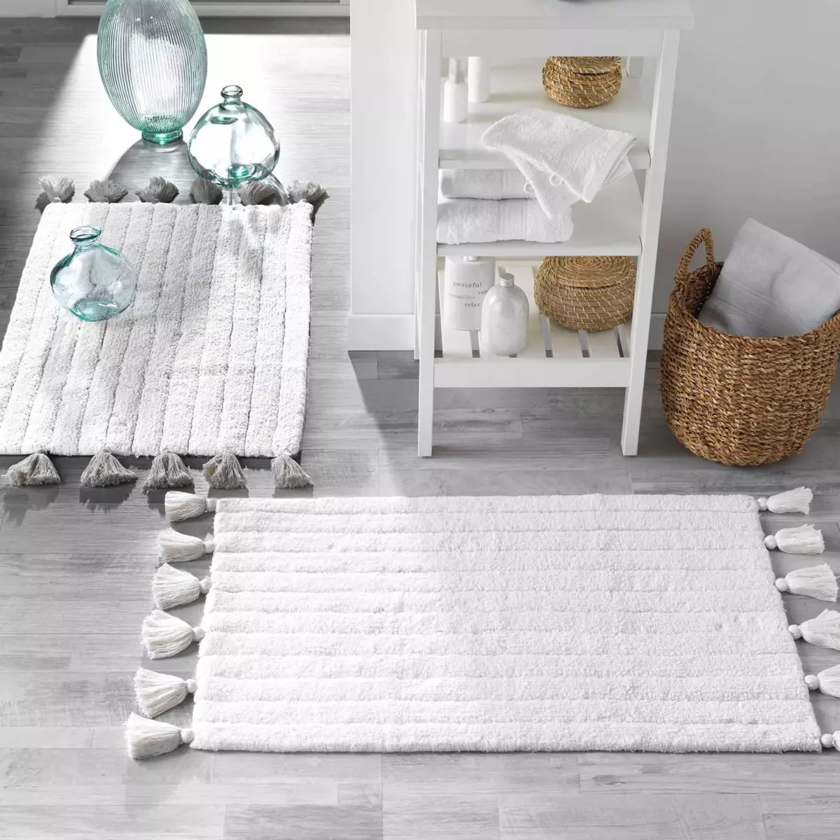 Tapis de bain (80 cm) Minatis Blanc 4