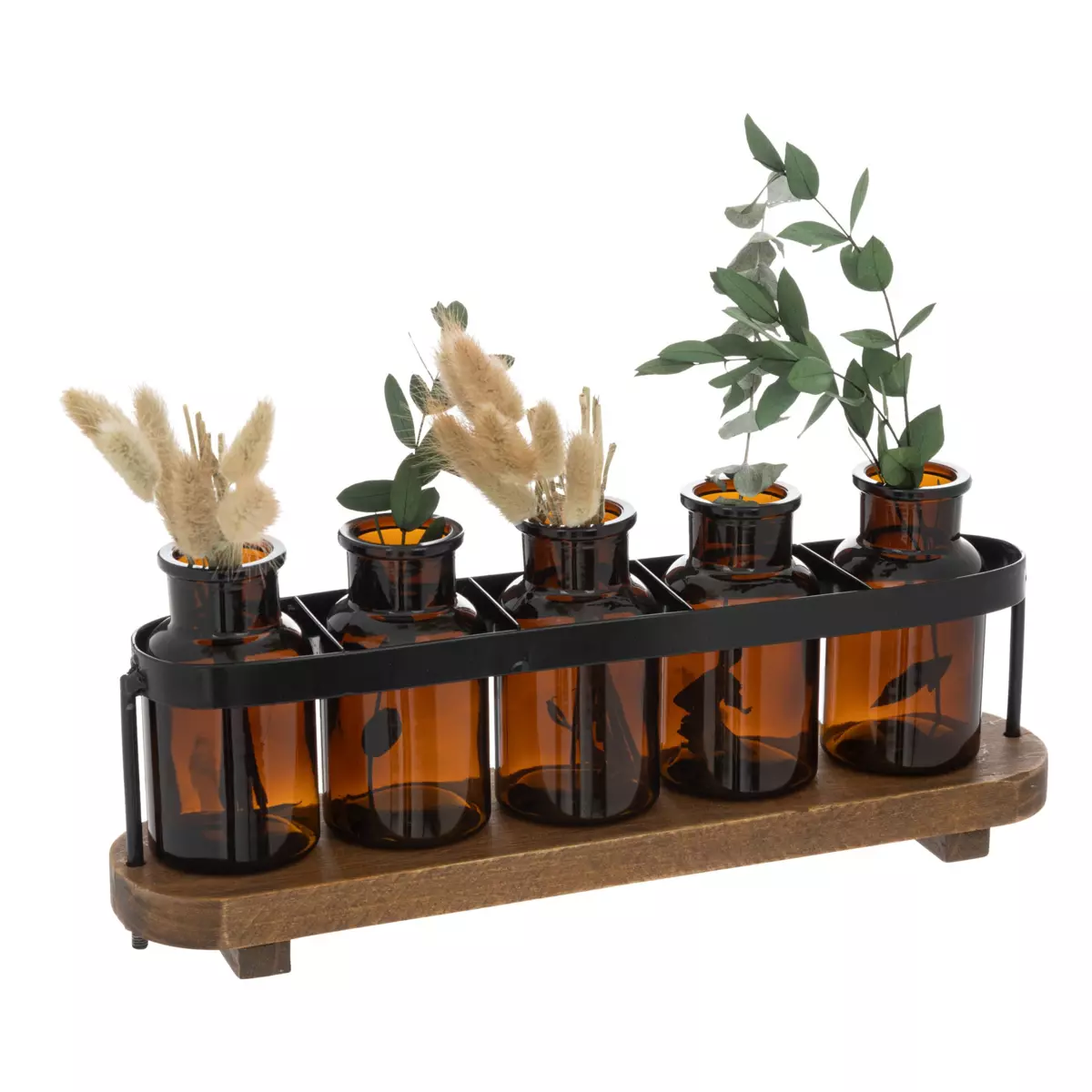 Soliflores i træ og metal Sophie Sort