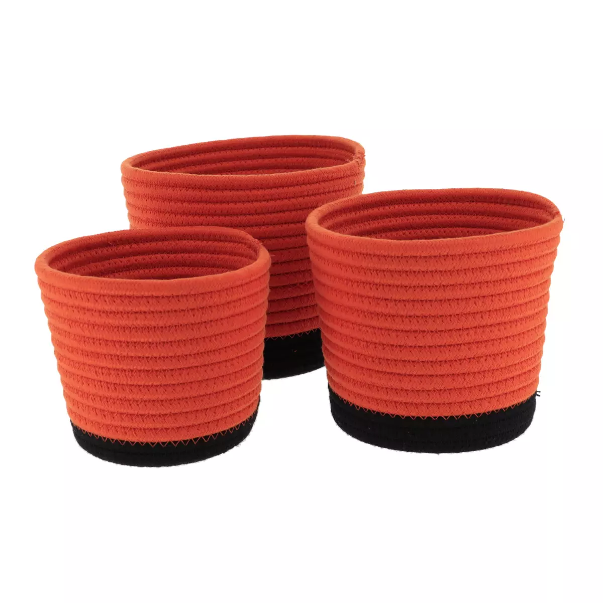 3er Set Körbe Black Line Korallenrot/Schwarz 1