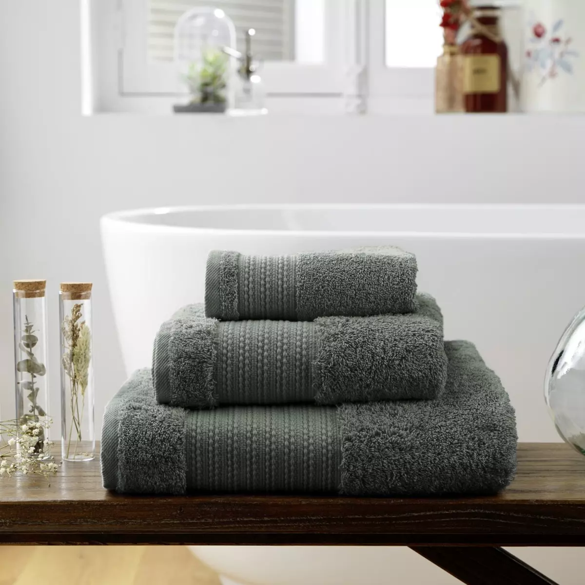 Asciugamano cotone bio (70 x 130 cm) Garance Verde rosmarino 2