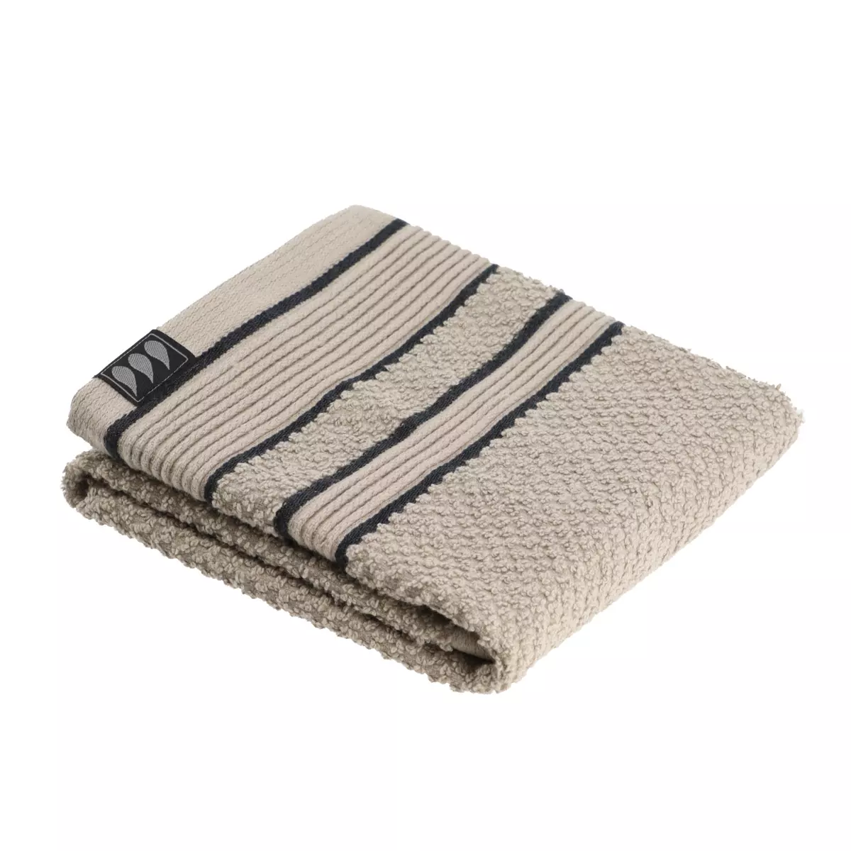 Badhanddoek katoen (30 x 50 cm) Black Line Grijs touw / zwart