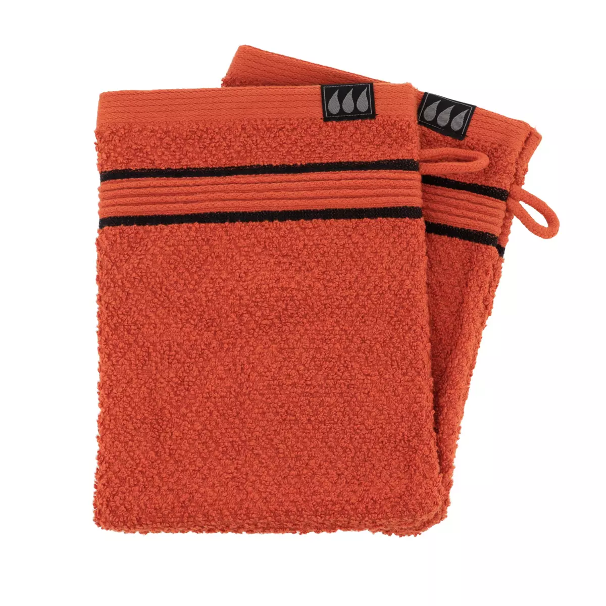 Set di due guanti in spugna di cotone Black Line Terracotta / nero 1