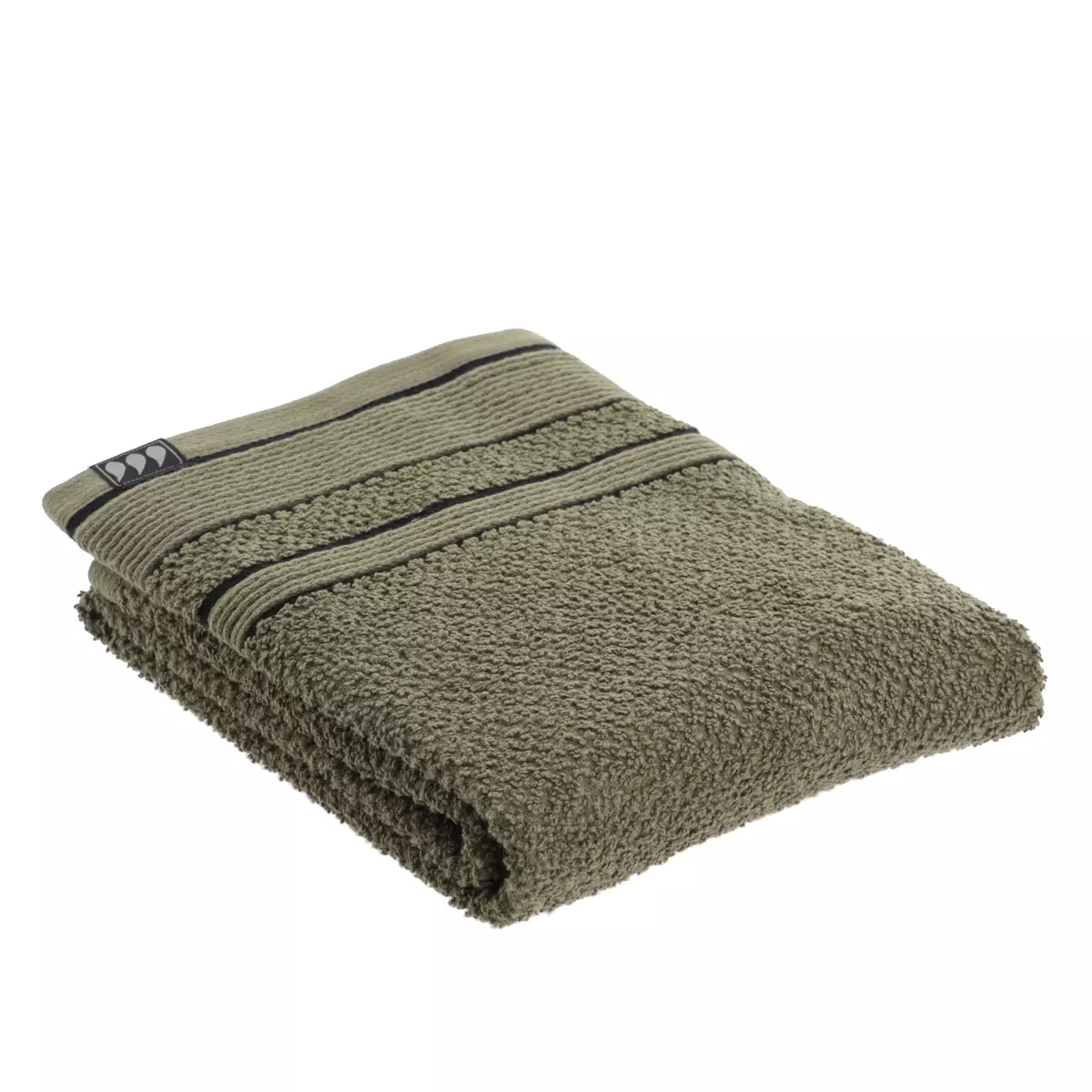 Serviette de bain (50 x 90 cm) Black Line Vert kaki / noir 1