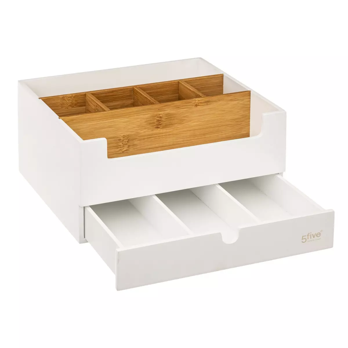 Organizador maquillaje con 1 cajón Natureo Blanco 3