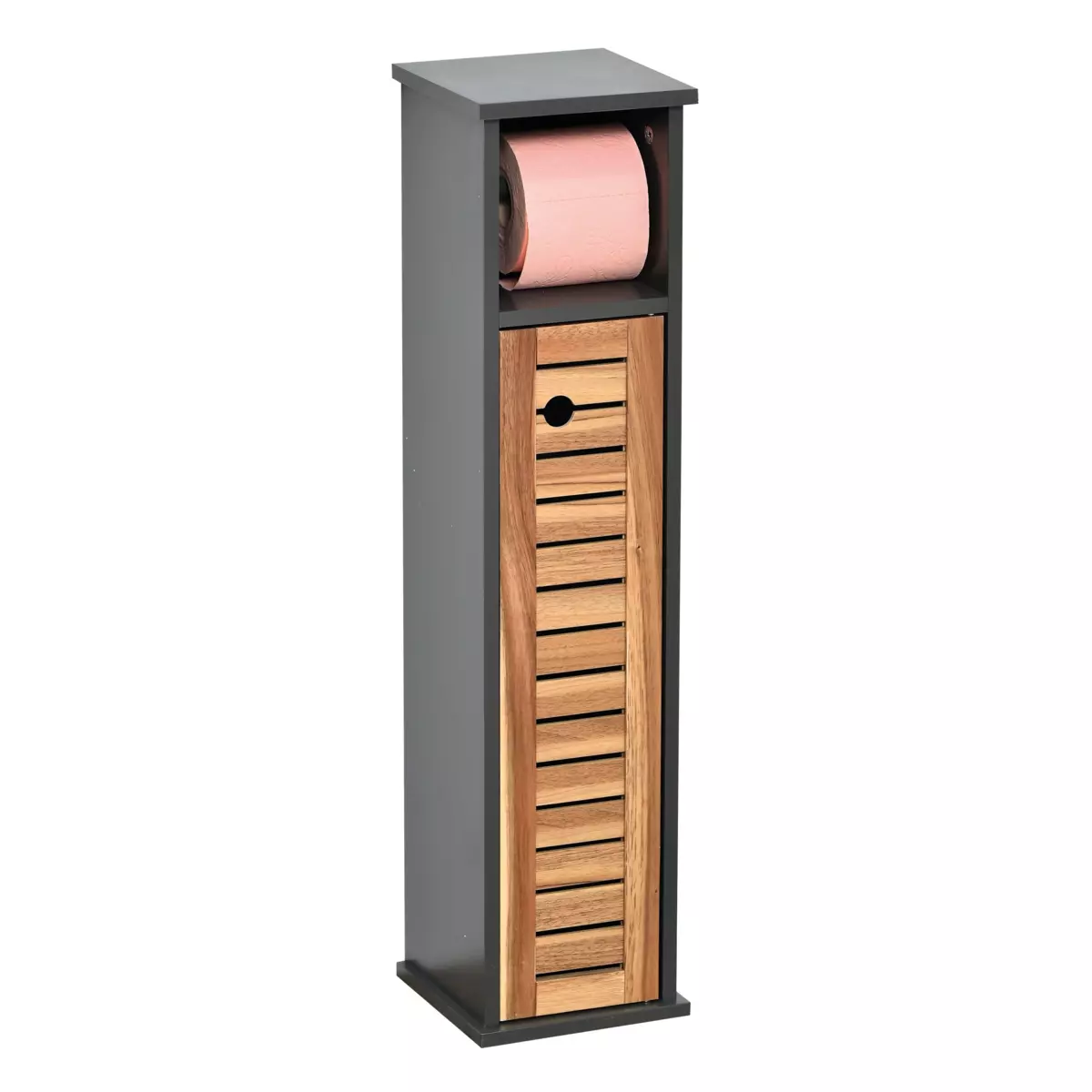 Meuble dérouleur papier toilette avec réserve Elément Acacia 1
