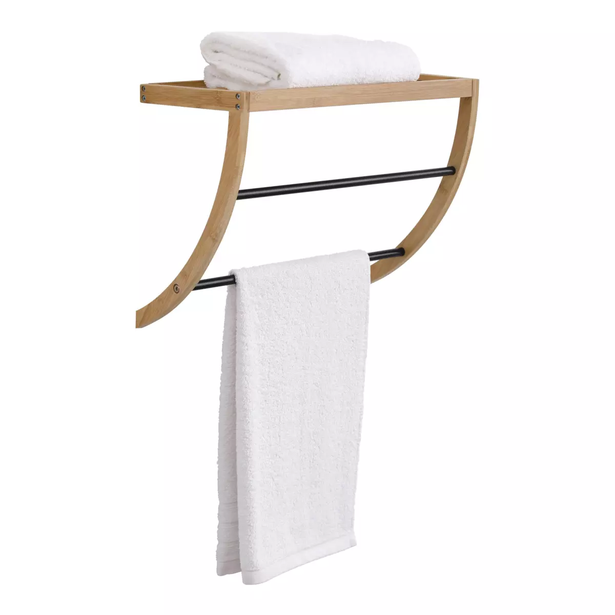 Wand-Handtuchhalter Bambou Schwarz 1