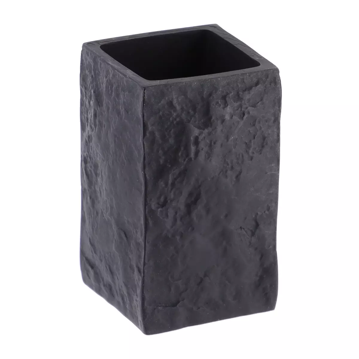 Set di accessori per il bagno effetto pietra Nero 3