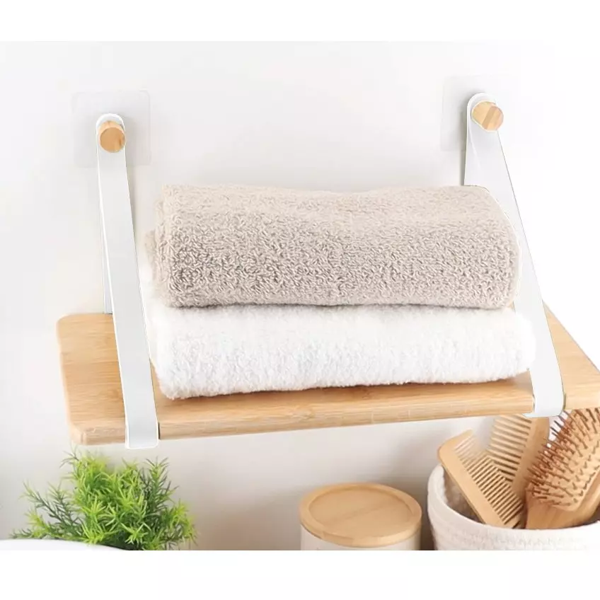 Etagère adhésive bambou Easy Chic Blanc 1