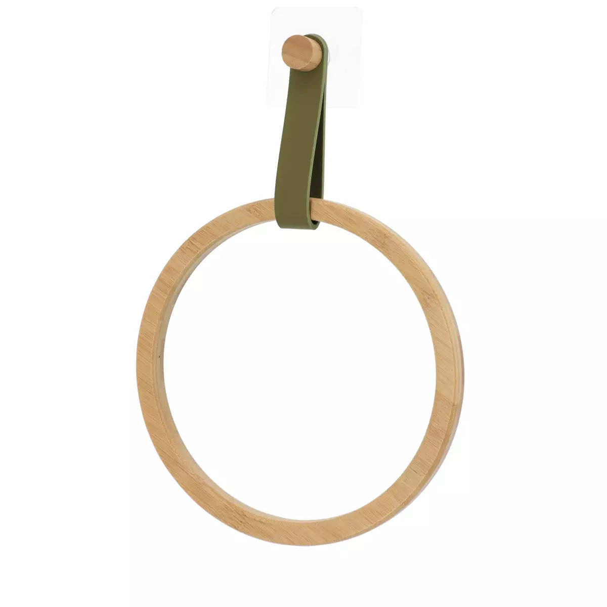 Porta asciugamano adesivo tondo Easy Chic Cachi 2